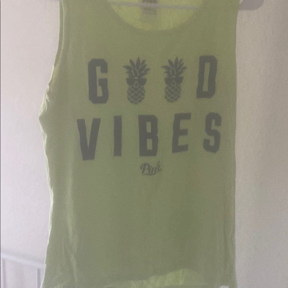PINK Victoria's Secret Neon Yellow Tank Top